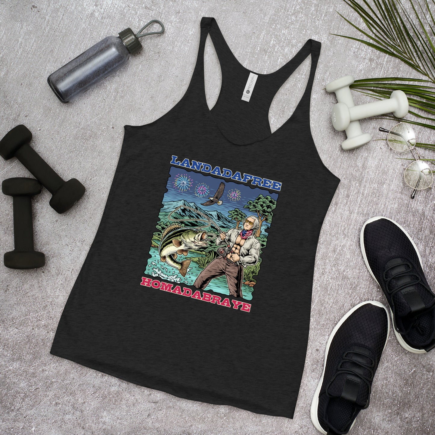 'Landadafree' Women's Racerback Tank